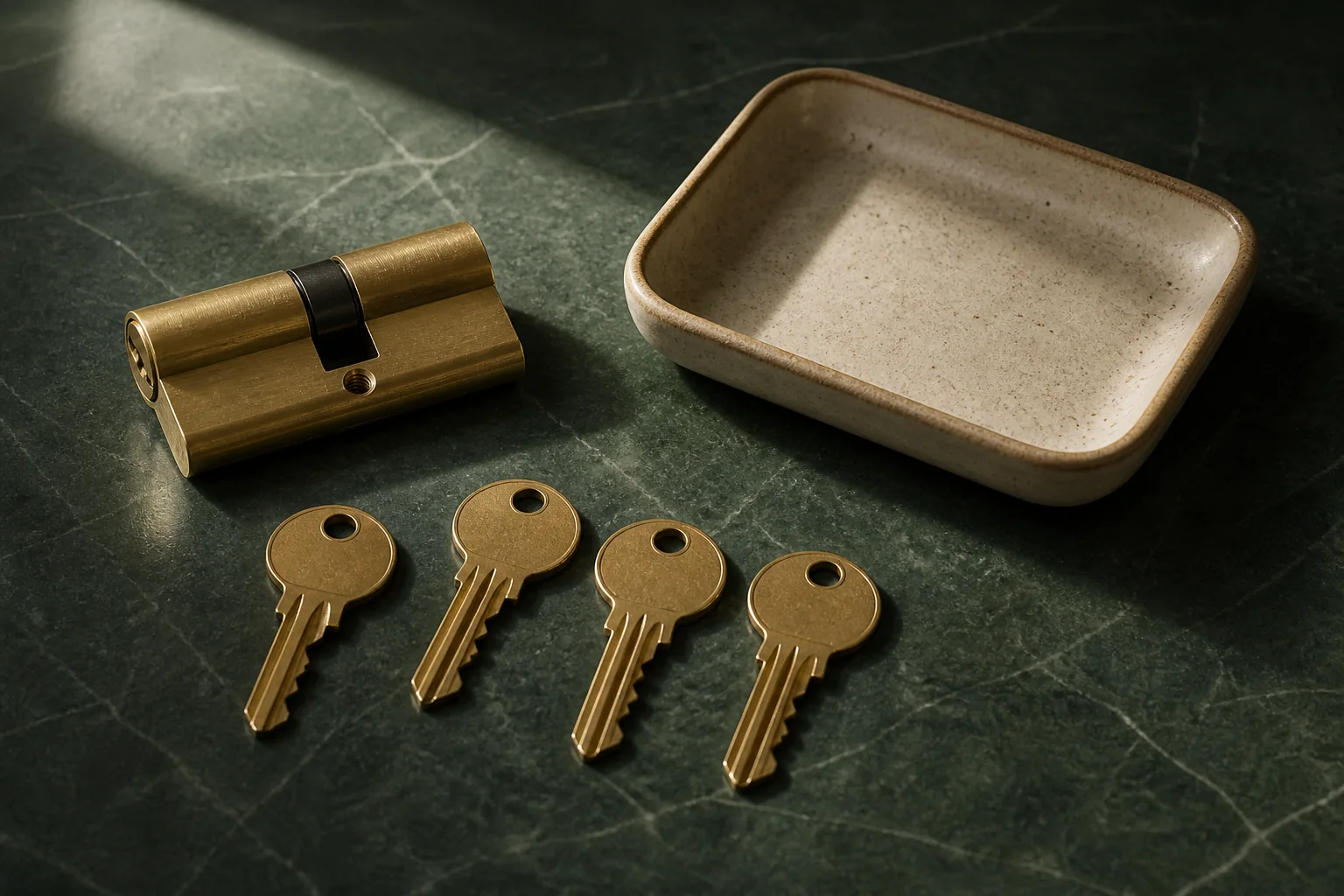 Illustrated Palo Alto locksmith preparing entry-service tools